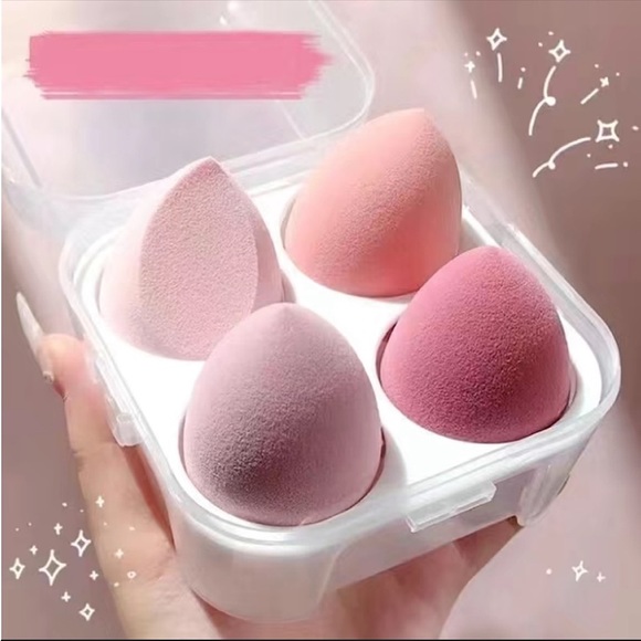Other - PINK makeup sponge 4-piece suite with protective case new NWT